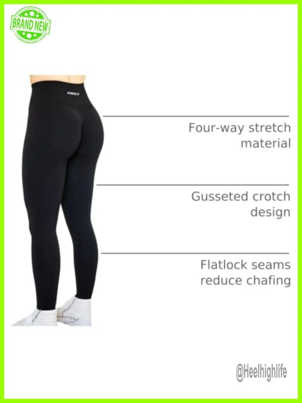 Seamless Scrunch Leggings High Waist Tummy Control Yoga Pants 25